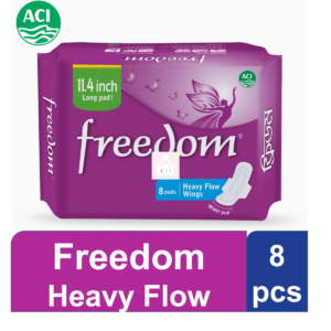Freedom Sanitary Napkin Heavy Flow Wings - 8 Pads