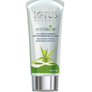 Lotus Herbals Whiteglow 3 in 1 Deep Cleansing Skin Whitening Facial Foam - 100gm