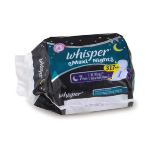 Whisper Sanitary Pads - Maxi Nights XL, with Wings Extra Heavy Flow - 7 Pads