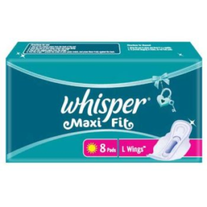 Whisper Sanitary Pads - Maxi Fit L Wings - 8 Pads