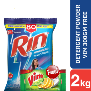 Rin  Advanced Syntheti Loundry Ditargent Powder - 2kg (Free 225ml Vim)