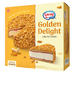 Savoy Golden Delight Cake Ice Cream - 1ltr