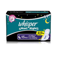 Whisper Maxi Nights Napkin XL Wings - 15 Pads