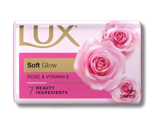 Lux Soft Glow Rose & Vitamin E Soft 7 Beauty Ingredients - 100gm