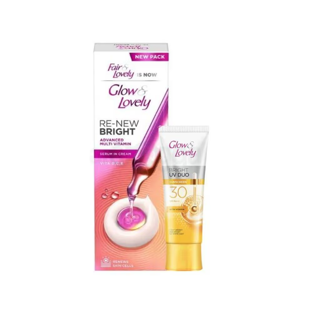 Glow & Lovely Skin Cream Multivitamin 47gm & Get 1 Glow & Lovely Sunscren with SPF 30 15g