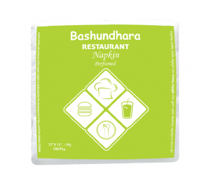 Bashundhara Restaurant Napkin Perfumed 13" X 13", 1 ply, 100pcs